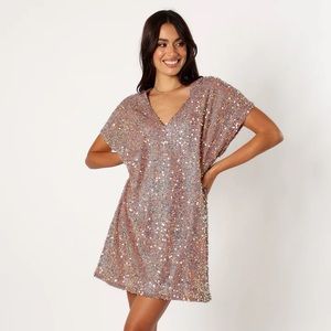 MINI DRESS - MAUVE MULTI